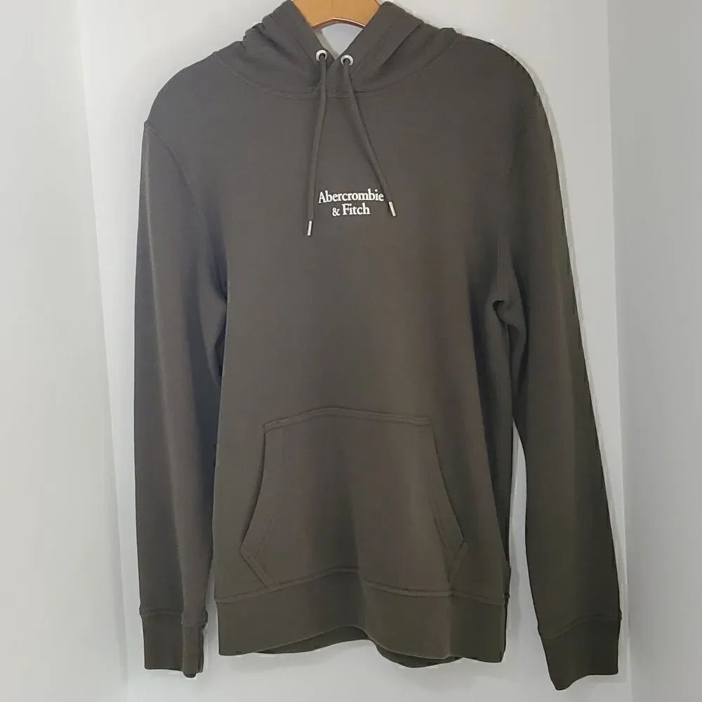 Abercrombie & Fitch Soft Fleece Men's Pull-over Hoodie Sweatshirt Army Green S